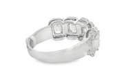 14K Lab Grown Emerald Cut and Round Diamond Fashion Ring
