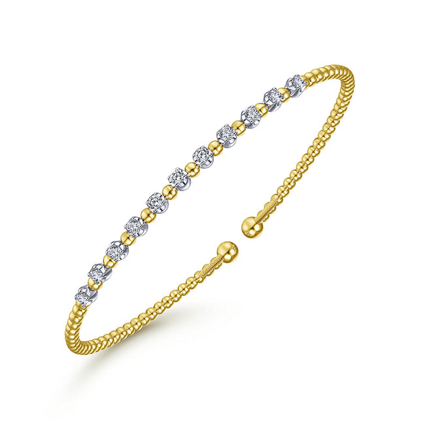 Gabriel & Co. Yellow Bujukan Cuff with Diamond Stations