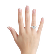 Platinum 3-Stone Lab grown Diamond Engagement Ring - 2.65ctw