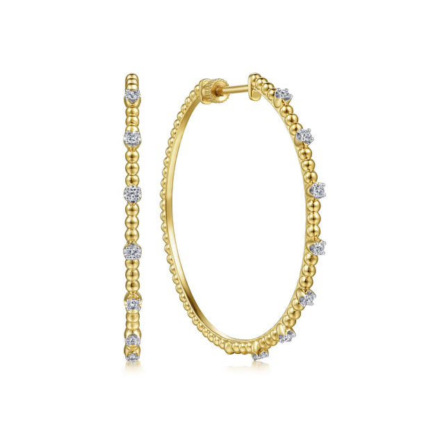 Gabriel & Co. Yellow Diamond Classic Hoop Earrings