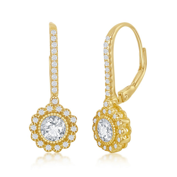 Yellow CZ Dangle Earrings