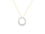 14K Yellow Gold Diamond Circle Pendant