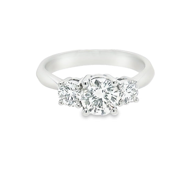 Platinum 3 Stone Diamond Ring - 1.62ctw