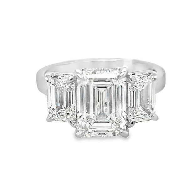 Emerald Cut Lab Grown Diamond Engagement Ring - 5.09ctw