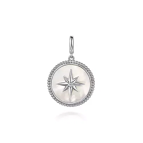 Gabriel & Co Silver Starburst Medallion Pendant
