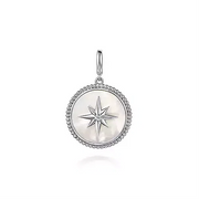 Gabriel & Co Silver Starburst Medallion Pendant