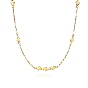 Gabriel & Co. Yellow Gold Station Necklace