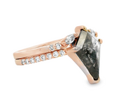 Estate 14K Rose Gold Salt & Pepper Diamond Ring