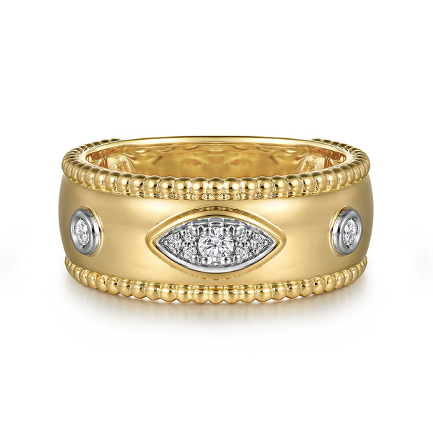 Gabriel & Co. Bujukan Wide Diamond Band Ring