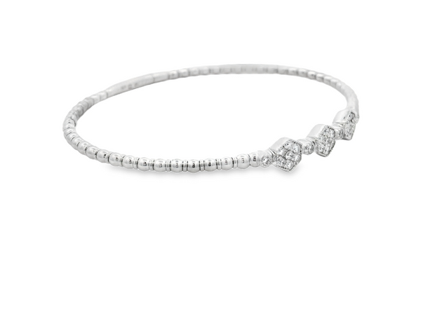 14K White Gold Flexible Diamond Bracelet - .52ctw