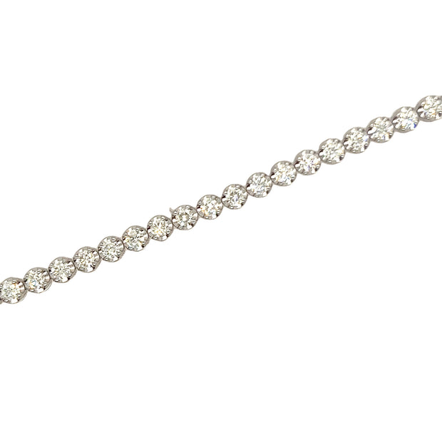 14K White Gold Diamond Tennis Bracelet - 4.86cw