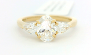 14K Yellow Gold Lab Grown Oval & Pear Engagement Ring - 1.56ctw