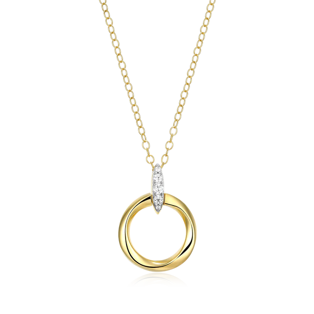 Monte Luna Yellow Circle Link Pendant Necklace with LG Diamonds