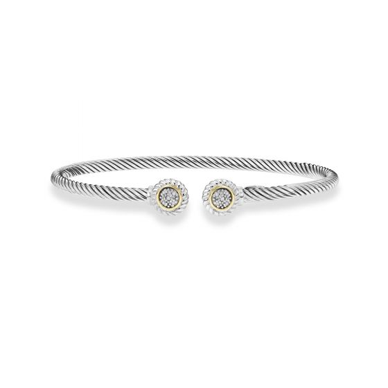 Phillip Gavriel Italian Cable Cuff with Diamonds
