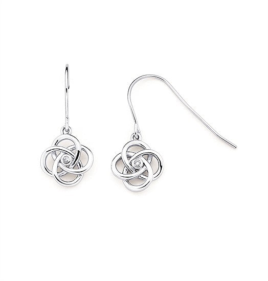 Silver Linked Circle Dangle Earrings