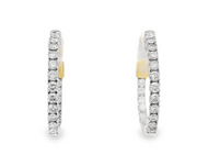 14K Yellow Gold Diamond Hoop Earrings - 1.50ctw