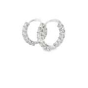 14K White Gold Lab Grown Diamond Huggie Earrings - 1.00ctw