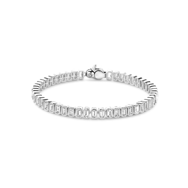 Ti Sento Silver CZ Bezel Bracelet