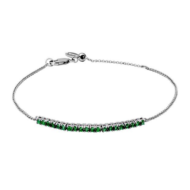 Silver Emerald Birthstone Bracelet